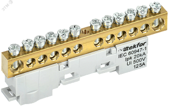 TEKFOR Шина L фаза неизолированная на универсальном держателе 8х12-12-Ср IEK TF-NN20-12-DL-K03
