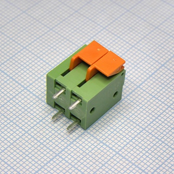 DG142V-5.08-02P-14-00A(H) - Нажимной безвинтовой клеммный блок 2 контакта. Зажим типа торцевой контакт. Серия DG142V-5.08