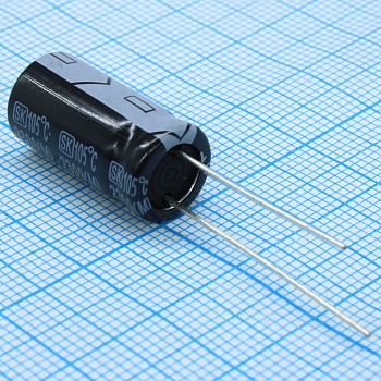 HX025M102G16PKKKS00R - Конденсатор алюминиевый электролитический 1000мкФ 25В ±20% (10х20мм) радиальный, шаг 5мм 0.027Ом 2520мА 10000час 105°C россыпь