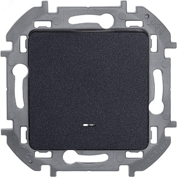Переключатель 1-кл. Inspiria 10А IP20 250В 10AX с подсветкой / индикацией механизм антрацит Leg 673663