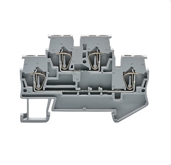 Этажная клемма JUT3-2.5/2-GY - Этажная клемма, тип фиксации провода: пружинный, номинальное сечение: 2,5 мм кв., 500V, 24A, ширина: 5,2 мм, цвет: серый, тип монтажа: DIN35