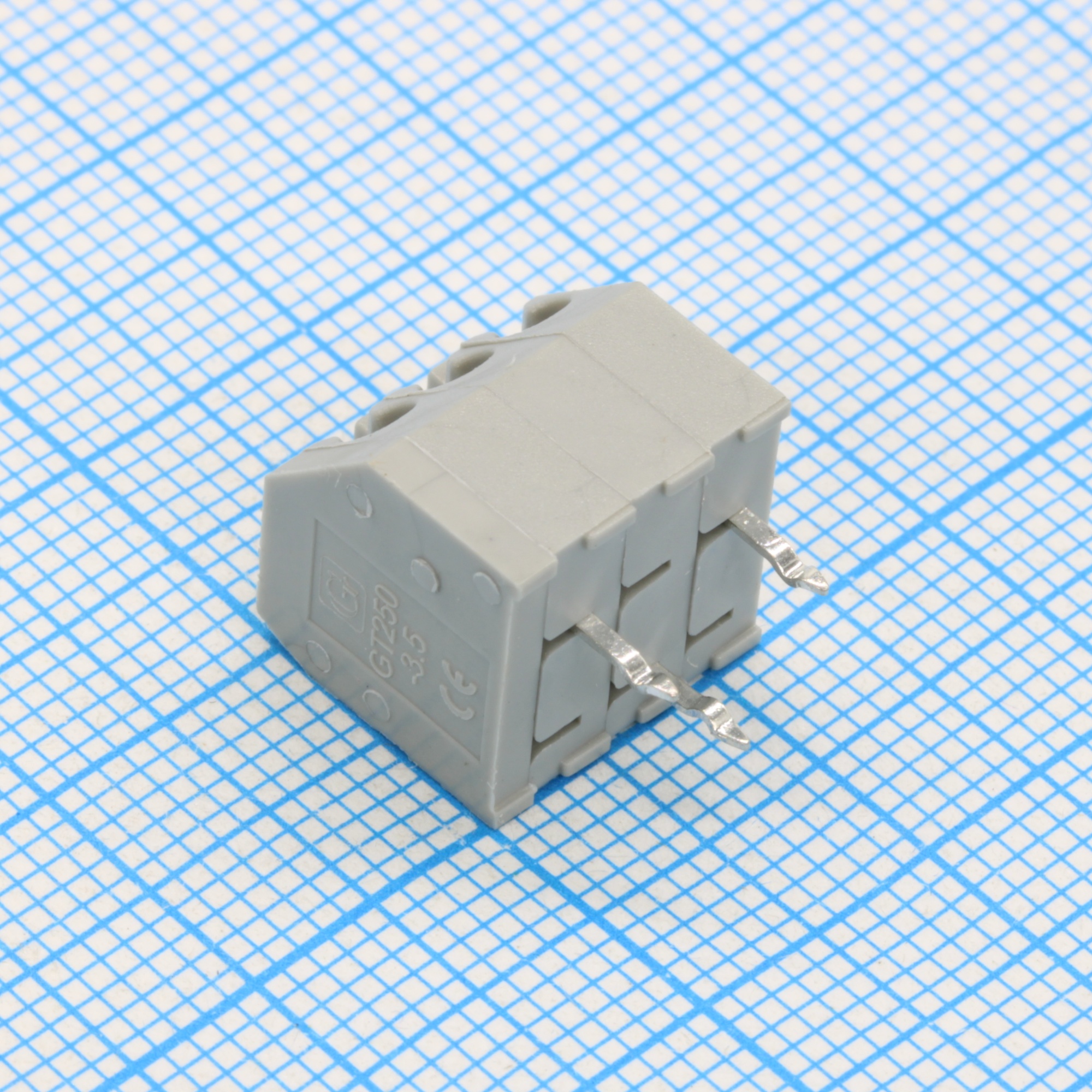 GT250-3.5-03P-11-01 - Нажимной безвинтовой клеммный блок 3 контакта. Зажим типа торцевой контакт. Серия GT250-3.5