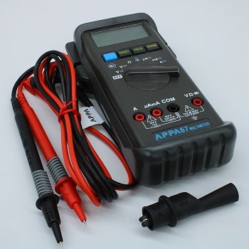 APPA 67 - Мультиметр, U пост.0,1мВ - 600 В,U пер.0,1 мВ-600 В, I пост.0,1 мкА-10 А, I пер.0,1 мкА-10 А, сопр. 0,1 Ом-32 МОм,режим прозвонки