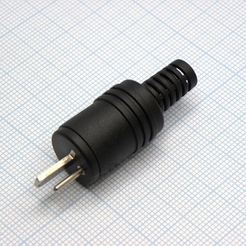 Разъем "точка-тире" шт б/пайки (ОНЦ-ВН) - разъем для АС, ОНЦ-ВН, штекер на кабель, крепление кабеля "под винт", закручивающийся кожух