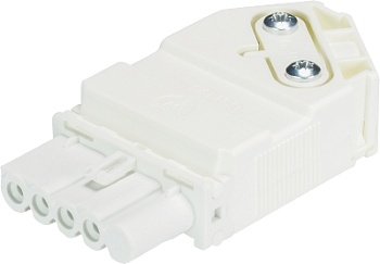 Разъем GST15I4S B1 ZW1V   WS - Розеточный разъем на кабель диам. 6 - 11,5 мм, 4 полюса, винтовая фиксация, номинальное напряжение: 250/400V, номинальный ток: 16A, цвет: белый, серия gesis GST15i4