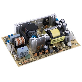 RPS-45-12 - AC-DC med, 45.6Вт, вход 80…264V AC, 47…63Гц, выход 12В/3.8A, рег.вых 11.4…13.2В, изоляция 4000V AC, открытая плата 76.2х50,8х24мм, -30…+70°С