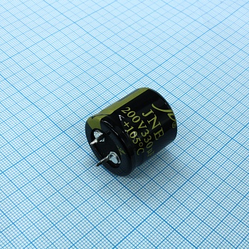 JNE2D331M10002500250 - Конденсатор алюминиевый электролитический 330мкФ 200В ±20% (25х25мм) защелкиваемые выводы 10мм 2000час 105°C россыпь