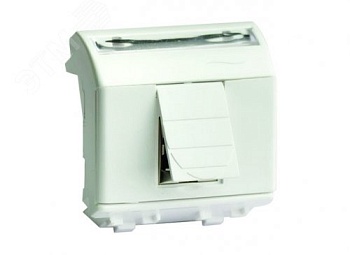 Розетка компьютерная 1-м СП 2мод. Brava RJ45 кат.5E бел. 76655B