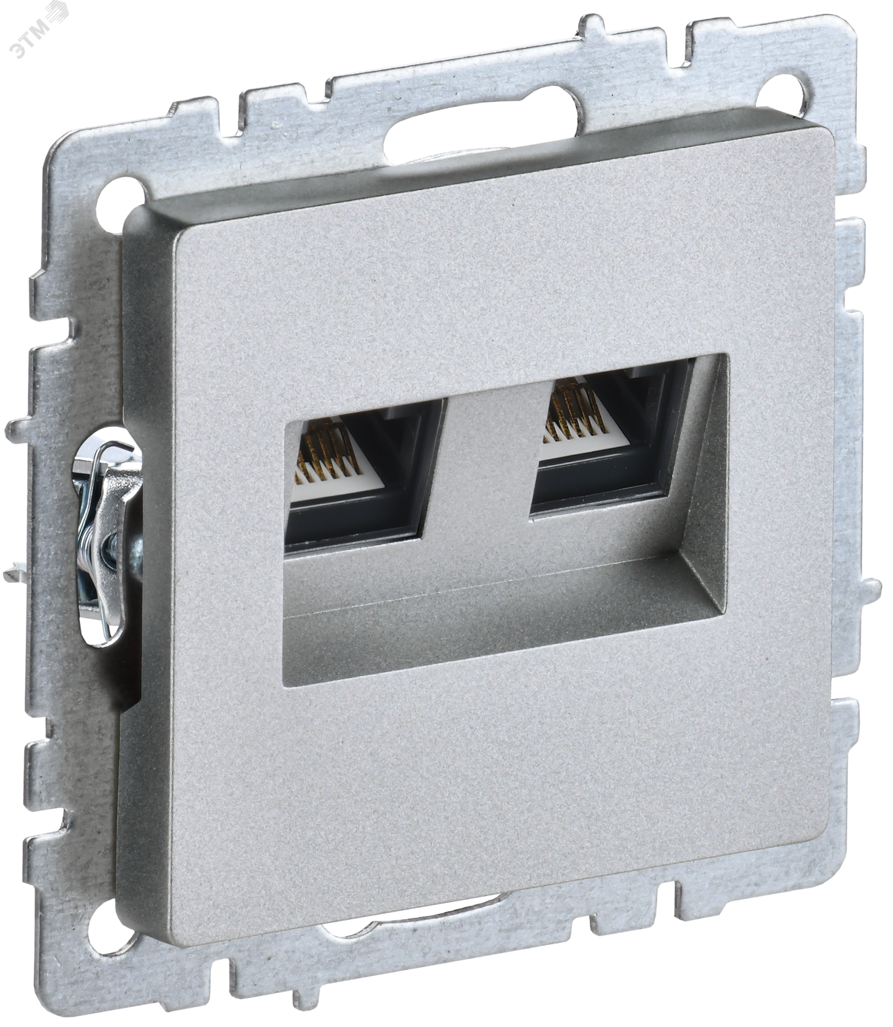 Розетка компьютерная двойная СП RJ45 кат.5E BRITE РК10-2-БрА алюм. BR-K20-1-K47