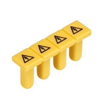 Заглушка WTP 1,5 YELLOW - Защитная крышка с предупреждающим знаком, на 4 клеммы 1,5 мм кв., с push-in фиксацией провода, желтая