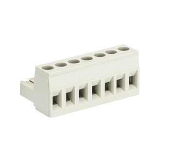 Розетка Wiecon 8213 B / 7 OB - Розеточный разъем, угловой, на кабель, шаг 5,08 мм, 7 полюсов, номинальное сечение: 2,5 мм кв., винтовая фиксация провода, 400V, 12А, без маркировки, цвет: серый, серия 8213 B