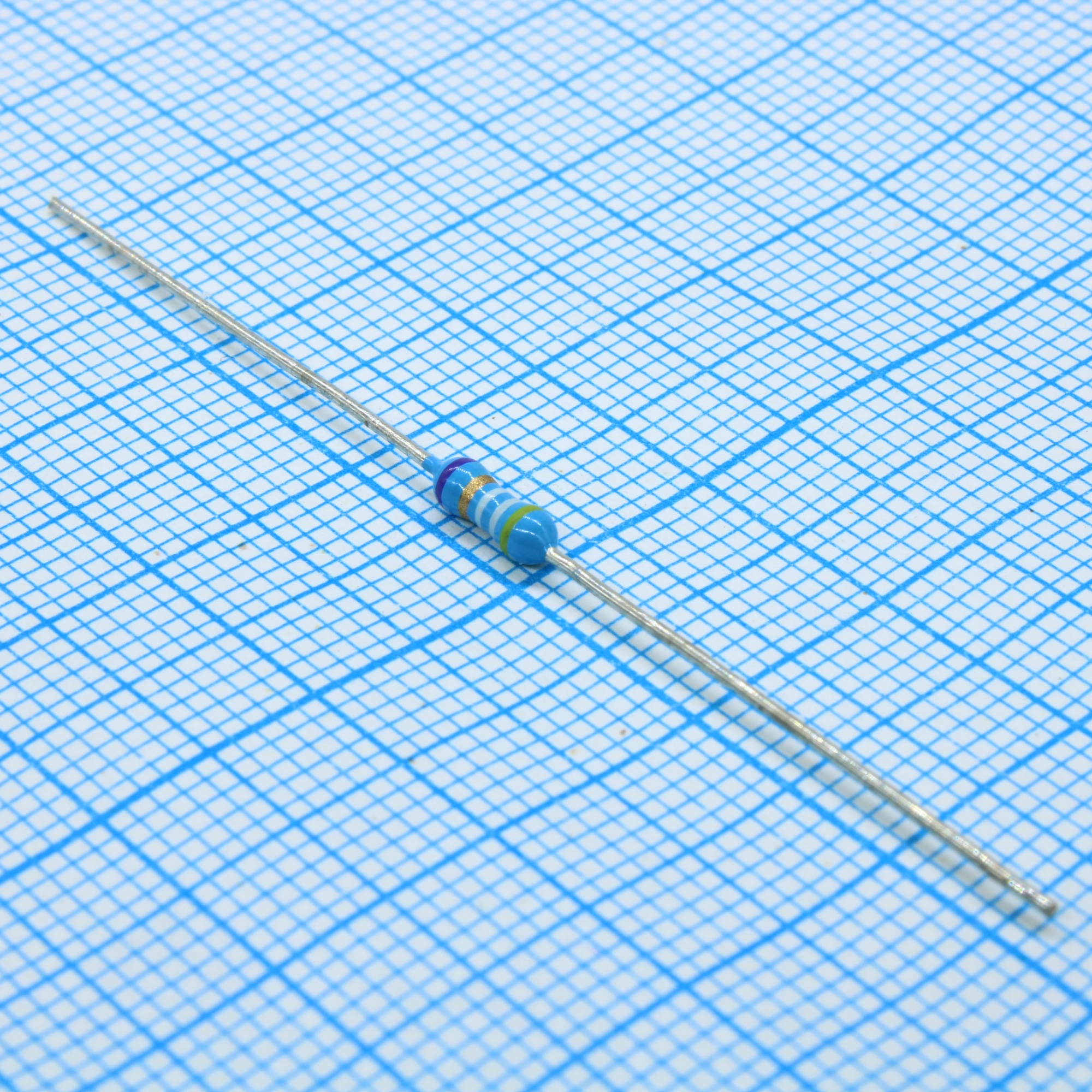 YR1B49R9CC - Резистор металлический прецизионный 49.9Ом ±0.1% 0.25Вт ±15ppm/°C аксиальный лента в коробке