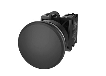 Кнопка грибовидная (черная) TS2520-0FM60-S20 - Кнопка грибовидная, без блокировки, без подсветки, алюминиевое переднее кольцо, с мгновенным нажатием, с контактной группой 2NO, диаметр головки кнопки 40 мм, диаметр посадочного отверстия: 22 мм, цвет: черны