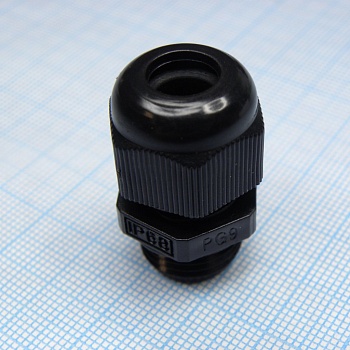 DDL-PG9P (black) - Кабель ввод, крепление на панель, гайка для крепления на панель приобретается отдельно