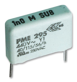 PME295RB4220MR30 - Конденсатор пленочный помехоподавляющий Y1 2200пФ 1500В постоянного/440В переменного тока  ±20% (18 X 6.5 X 12.5мм) радиальные выводы 15мм 115°C россыпь