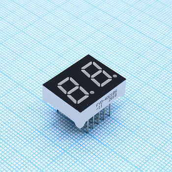 FYD-4021BS-11 - 2-х разрядный индикатор 10,2мм/красный/660нм/15-20мкд/ОА