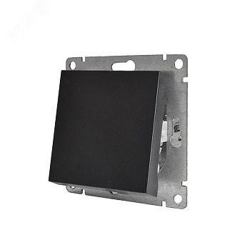 Выключатель одноклавишный UNIVersal серия Афина, с/у, 10А, 220В, графит (еврослот), механизм A0021-Gr