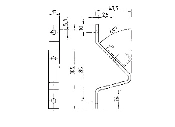 Скоба 9018 N - Угловой кронштейн тип 9018 N, для DIN рейки, с крепежным материалом, металл
