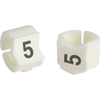 brd133405 - SCN-23-5 клипсы белые, 50шт/упак, для провода 5,9-8,5мм диаметра, легенда 5