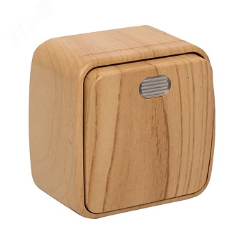 Выключатель 1-клавишный ОП Минск 10А с индикатором светлое дерево EGV10-121-30