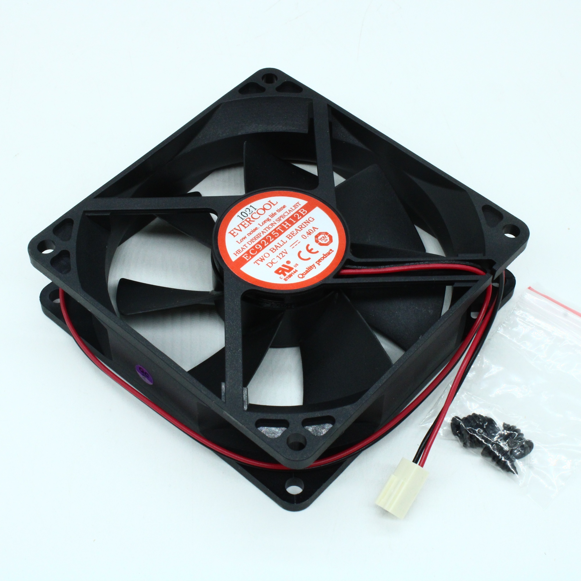 EC9225TH12B - Вентилятор 12В, 92х92х25мм, подшипник качения, 3400 об/мин