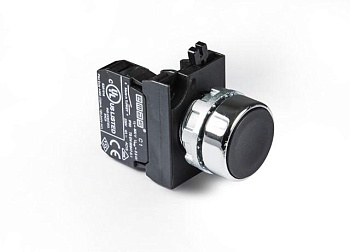 Кнопка нажимная круглая черн. CM100DH (1НО) EMAS CM100DH