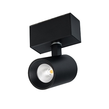 Светильник MAG-SPOT-45-R85-7W Warm3000 (BK, 24 deg, 24V, DALI) 046588 - Светильник поворотный для магнитных треков шириной 45мм, 7Вт с управлением DALI. Цвет свечения ТЕПЛЫЙ 3000K, световой поток 502лм, угол 24°, CRI>90. Корпус прямоугольный, металл, цвет