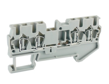 Клемма для подкл. модулей UJ5-2.5/2X2-U - Клемма для подключения модулей, 4 точки подключения в клемме, тип фиксации провода: пружинный, номинальное сечение: 2,5 мм кв., 28A, 400V, ширина: 5,2 мм, цвет: серый, тип монтажа:
