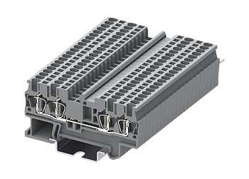 Проходная клемма TC1.5-4-GY - Проходная клемма, 4 точки подключения, тип фиксации провода: пружинный, номинальное сечение: 1,5 мм кв., 17,5A, 500V, ширина: 4,2 мм, цвет: серый, тип монтажа: DIN 35