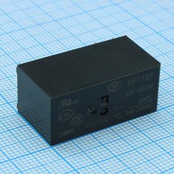 HF115F/024-1HS3BF - Реле силовое, 16 А, 24 В, SPST-NO, В29х12.7х15.7мм