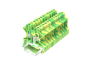 Заземляющая клемма TU4-2-PE - Заземляющая клемма, тип фиксации провода: винтовой, номинальное сечение: 4 мм кв., ширина: 6,2 мм, цвет: желто-зеленый, тип монтажа: DIN 35