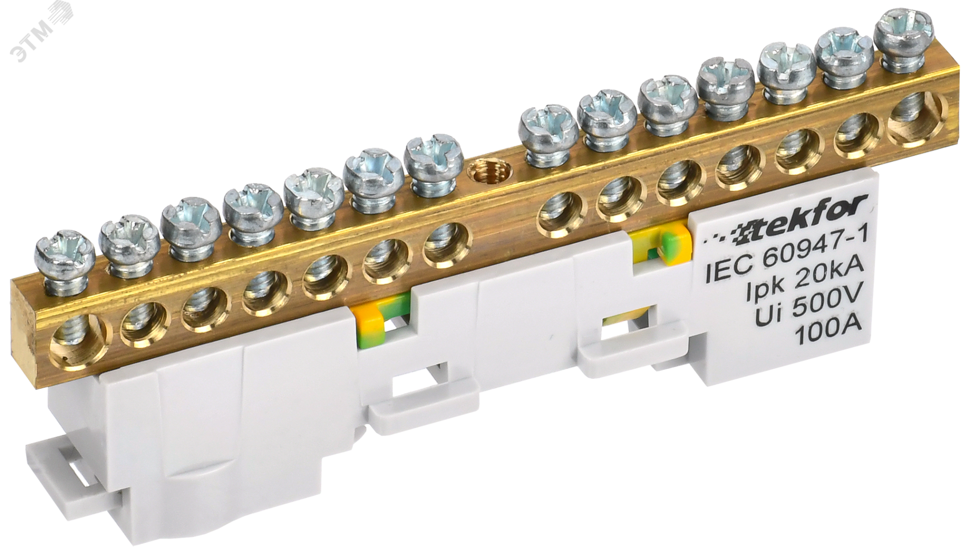 TEKFOR Шина PE земля неизолированная на универсальном держателе 6х9-14-Ж IEK TF-NN10-14-DL-K05