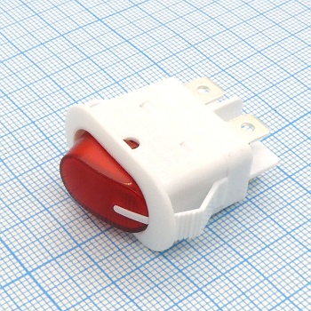 DS KCD3-201 4P красный - переключатель - 2 положения клавиши, 2 группы на замыкание