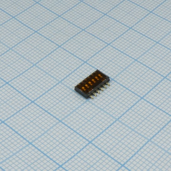 DHN-06F-T-V-T/R - Движковый переключатель 6 групп SMD монтаж 1.27мм 25мА 24В с плёнкой положение ВЫКЛ