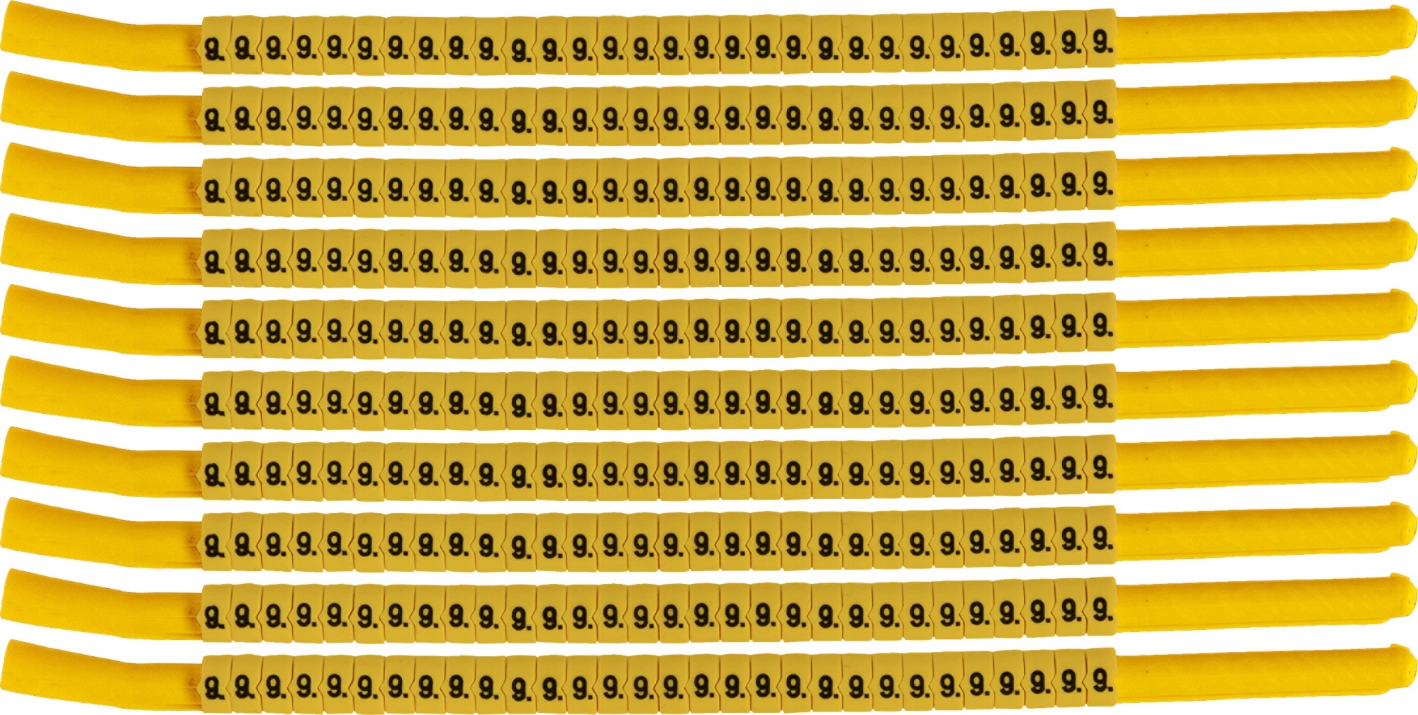 brd333309 - SCNG-18-9 клипсы жёлтые, 300шт/упак, для провода 4,6-5,9мм диаметра, легенда 9