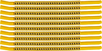 brd333309 - SCNG-18-9 клипсы жёлтые, 300шт/упак, для провода 4,6-5,9мм диаметра, легенда 9