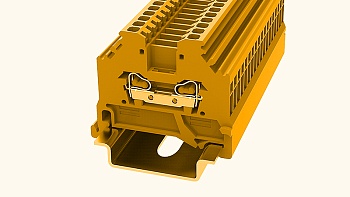 Проходная клемма WS1.5-SD-01P-15 - Проходная клемма, тип фиксации провода: пружинный, номинальное сечение: 1.5 мм кв., 18A, 800V, ширина: 4 мм, цвет: оранжевая, тип монтажа: DIN35