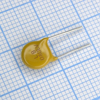 LB080LVF - Самовосстанавливающийся предохранитель PTC 0.08A(hold) 0.19A(trip) 265V 1.2A 15s 7.4Ohm, радиальные выводы, 8.3 X 10.7 X 3.8mm, россыпью