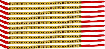 brd333122 - SCNG-10-M клипсы жёлтые, 300шт/упак, для провода 2,8-3,4мм диаметра, легенда M