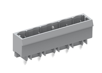 Вилочный разъем на плату 475203-03D - Вилочный разъем, горизонтальный, на плату, шаг: 7.5 мм, 3 полюса, фиксация на плате пайкой, исполнение: длина выводов 3,8 мм, 500V, 16A, цвет: серый
