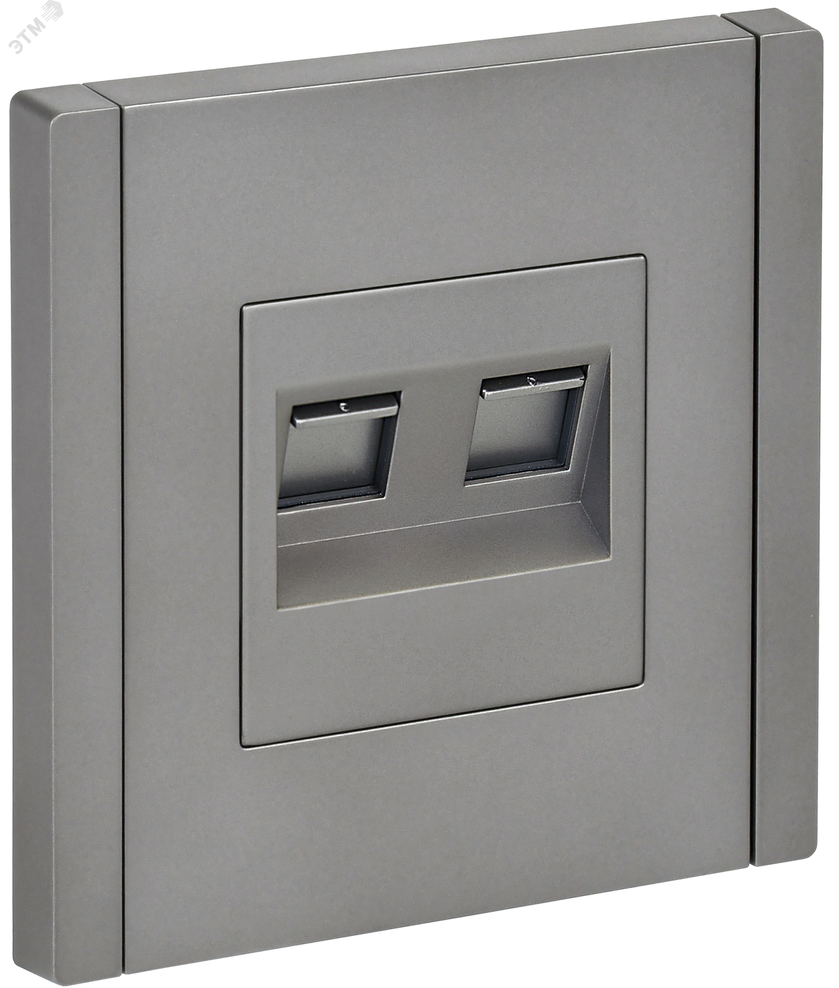 FORTE&PIANO Розетка компьютерная двойная RJ45 кат.5E FP533 сталь IEK FP-K20-1-K46