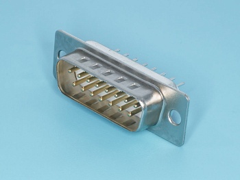 DBB-15M - Разъем 15 контактов, вилка на плату, вертикальный