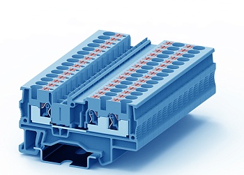 Проходная клемма TP4-3-BU - Проходная клемма, 3 точки подключения, push-in, номинальное сечение: 4 мм кв., 32A, 800V, ширина: 6,2 мм, цвет: синий, тип монтажа: DIN 35