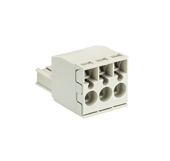 Розетка Wiecon 8113 BFK / 3 TOP - Розеточный разъем, угловой, на кабель, шаг 5 мм, 3 полюса, номинальное сечение: 2,5 мм кв., пружинная фиксация провода, 400V, 12А, с маркировкой, цвет: серый, серия 8113 BFK