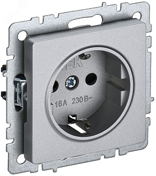 Розетка BRITE РС14-1-0-БрА 16А с заземл. защ. шторки алюм. BR-R14-16-K47