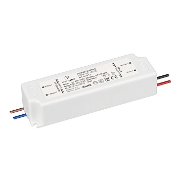 Блок питания ARPV-SP-12030 (12V, 2.5A, 30W) 041913 - Источник напряжения с гальванической развязкой для светодиодных изделий. Входное напряжение 200-240 VAC. Выходные параметры: 12 В, 2,5 А, 30Вт. Встроенный PFC >0.5. Герметичный пластиковый корпус IP 67.
