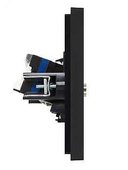 FORTE&PIANO Розетка двойная TV+RJ45 кат.6 FP137 черный IEK FP-AK20-2-K02