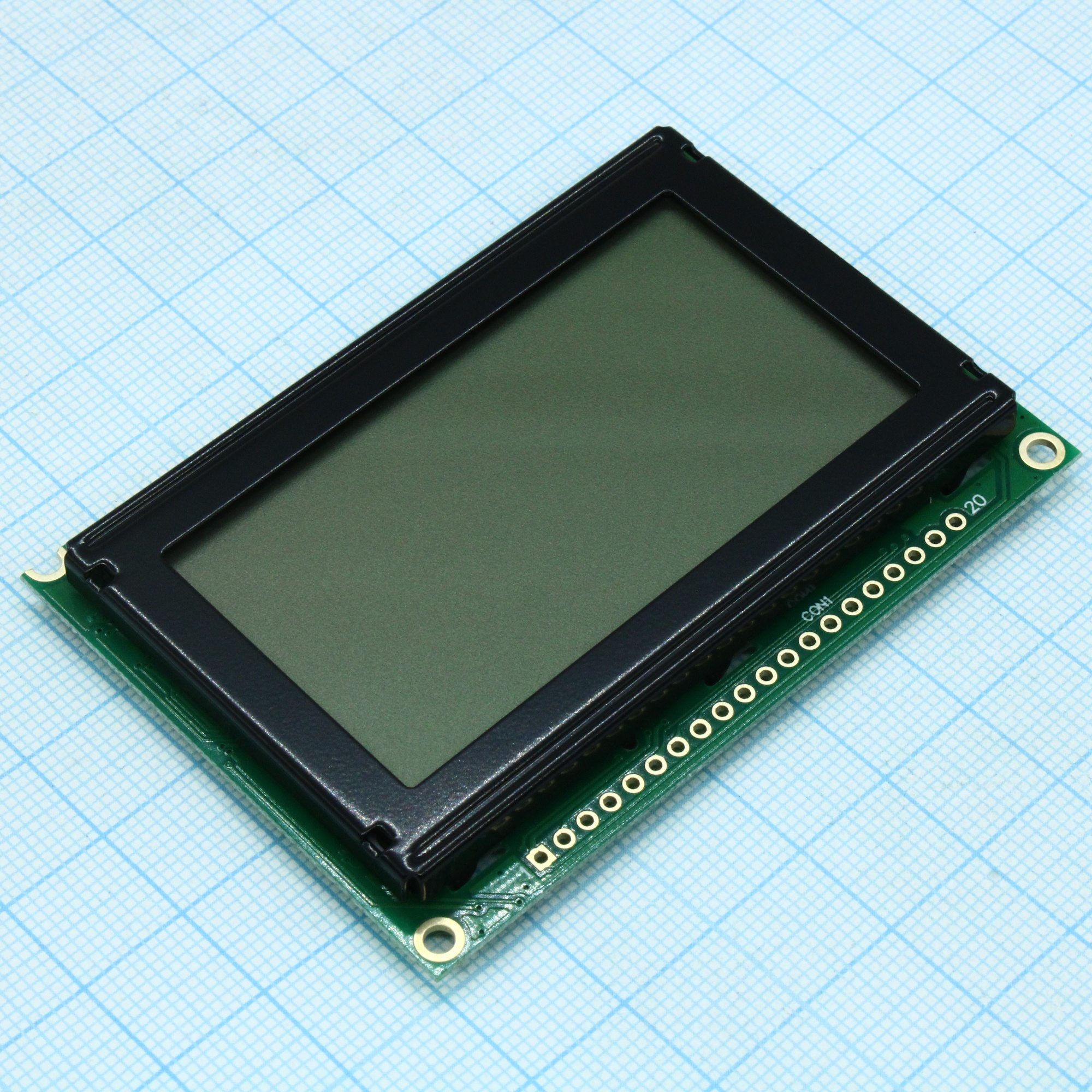 WG12864B-YFH-V#N - ЖКИ графич, 128 x 64, FSTN Positive/Transfl, подсв. LED Ж-Зел, VDD = 5V, 6 o`cl, -20...+70C