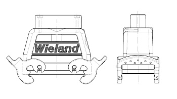 Крышка раз. Podis с защел.75.900.1528.0 - Крышка разъема, на плоский кабель podis, две защелки, кабельный ввод плоского кабеля сверху, цвет: серебристо-серый