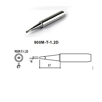 900M-T-1.2D - жало 900 серии для паяльной станции YIHUA, клин 1.2мм
